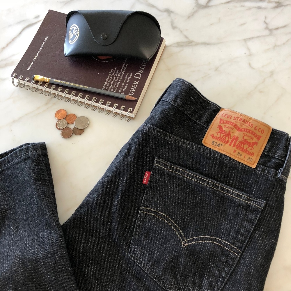 Levi's 514 men's slim straight jeans, black 34x31